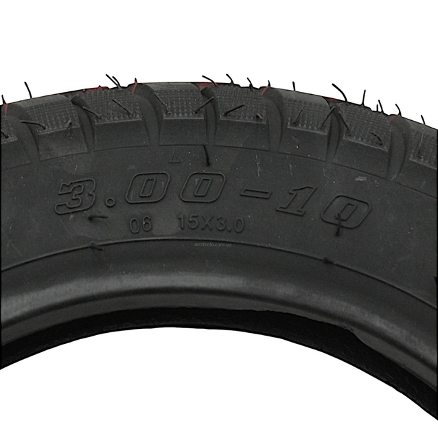 Покришка "10" 3.00-10 Б/К ZX-665 напів-шип TL фото westvelo.com