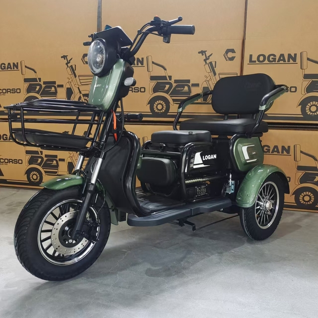 Трицикл Corso «LOGAN» LN-951200, двигун 1200W, акумулятор 72V/23Ah, зелений + 1 ящик. акум, колеса 10" фото westvelo.com