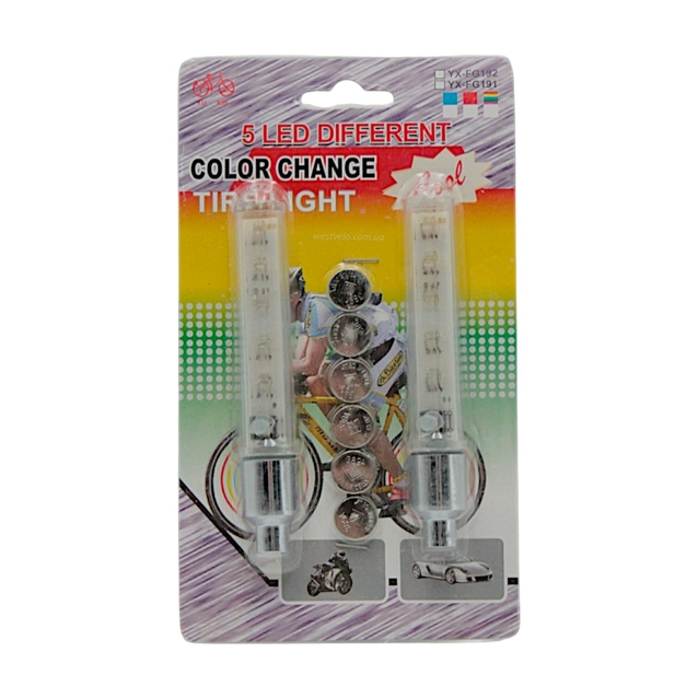 Мигалка-ковпачок на ніпель колеса YI XIN YX-FG (191-192) з кнопкою фото westvelo.com