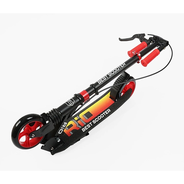 Самокат дитячий 2-х колісний, PU Best Scooter «RIO» R-80960 червоний, Ø145mm, передній амортизатор, AL гальмо фото westvelo.com