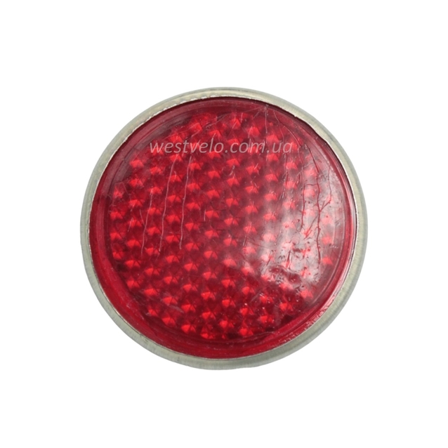 Катафот червоний на металі круглий фото westvelo.com