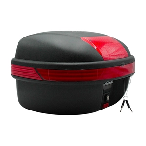 Кофр (багажник) для мотоцикла задній LIPAI 668 (456х402х291) 28L чорно-червоний, з катафотом, швидко з'ємний