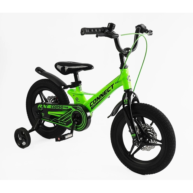 Дитячий велосипед 14 MG Corso «CONNECT» MG-14155, магнієва рама, салатовий фото westvelo.com