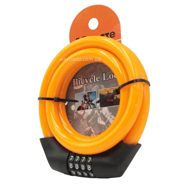Замок на код змінний 4 цифри MASJIE 163, помаранчевий фото westvelo.com