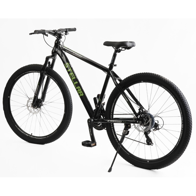 Велосипед 29 ST Corso «STELLAR» TL-29122 сталь 21", (к-т Saiguan) чорно-зелений фото westvelo.com