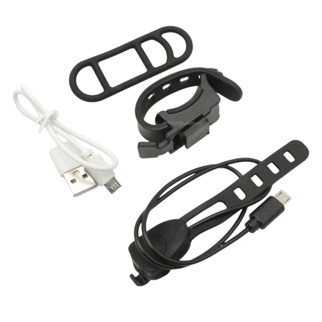 Фара з сигнал + мигалка на usb XK-007-1 (300lm) (1200 mAh) micro USB фото westvelo.com