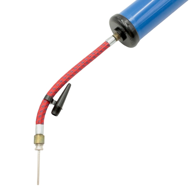 Насос для м'ячів, пластмасовий синій L-145мм. фото westvelo.com