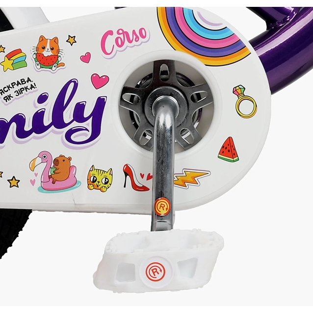 Дитячий велосипед 12 ST Corso «EMILY» ML-62588 фіолетово-рожевий фото westvelo.com