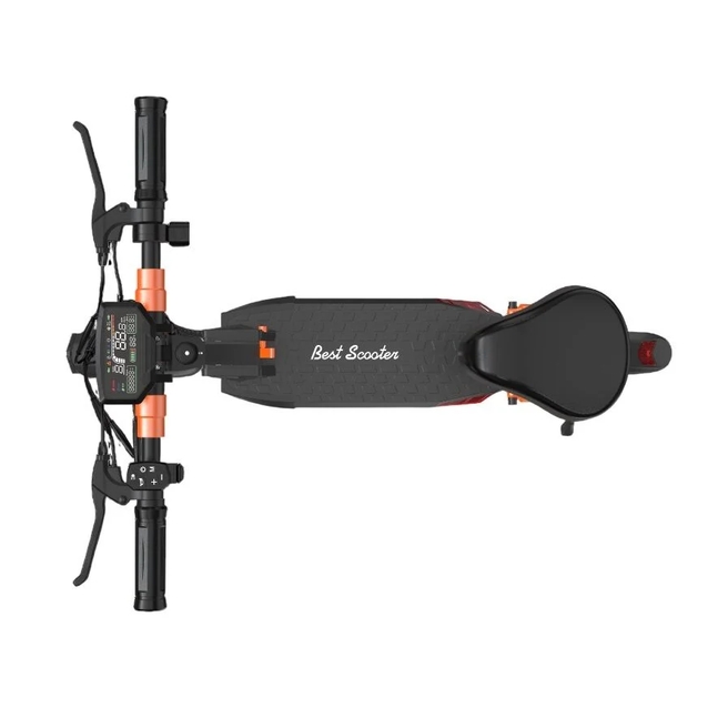 Електросамокат Best Scooter MS-93627 двигун 800W, акумулятор літієвий 48V 17.5Ah з сидінням, складний, колеса 10, чорно-помаранчевий фото westvelo.com