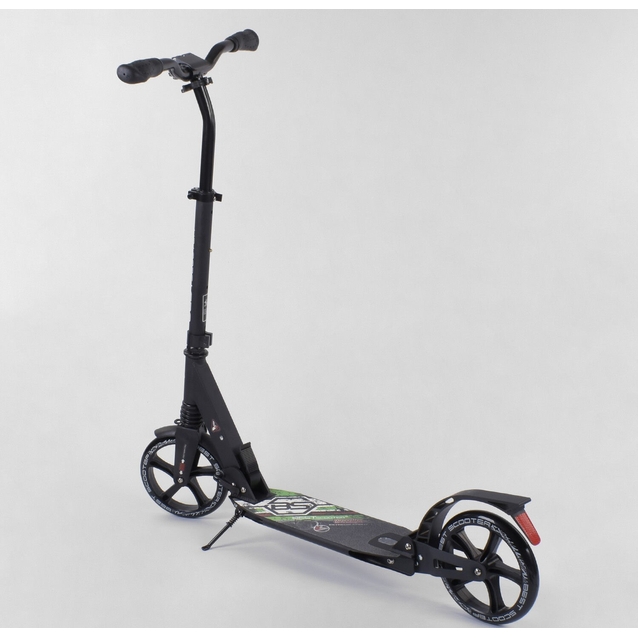 Самокат дитячий 2-х колісний, PU Best Scooter 33006 чорно-салатовий, Ø200mm, AL, 2 амортизатора фото westvelo.com