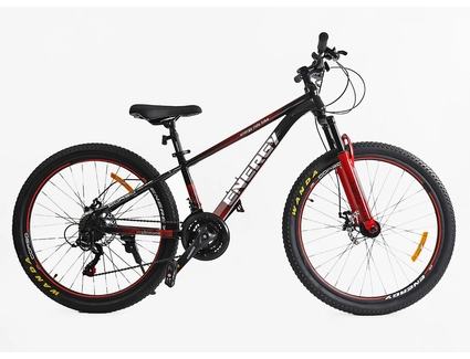Велосипед 26 ST Corso «ENERGY» EN-26783 сталь 13", (к-т SHIMANO) чорно-червоний