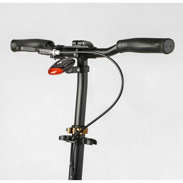 Самокат дитячий 2-х колісний, PU Best Scooter 14268 чорно-золотий, колеса Ø230-200mm, AL, 1 амортизатор передній фото westvelo.com