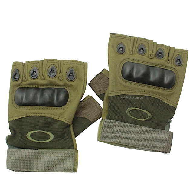 Рукавиці (тактичні) QAKLEY "2XL" хакі (з відкритими пальцями)