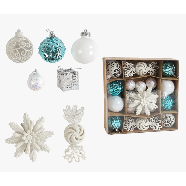 Новорічні прикраси 22 шт, кульки, квітка, візерункові цукерки, D = 5.5 і 3.5 см, (C 67451) фото westvelo.com