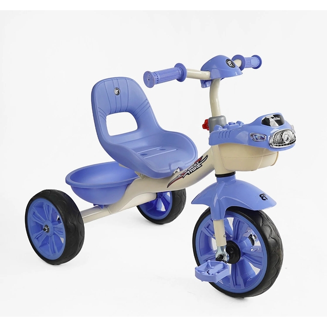 Дитячий велосипед 3-х колісний EVA (піна) Best Trike колеса 10-8, «Машинка» BS-60811 фіолетовий, сталева рама, УКР.ОЗВУЧУВАННЯ, кошик
