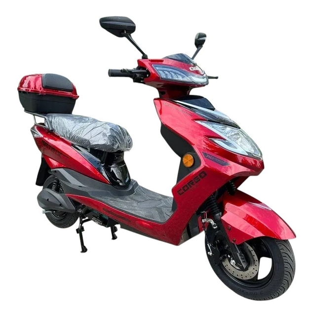 Електроскутер Corso «MATRIX» MT-720041 двигун 1200W, акумулятор 72V 25Ah графеновий, червоний, колеса 10" + 1 ящик. акум фото westvelo.com