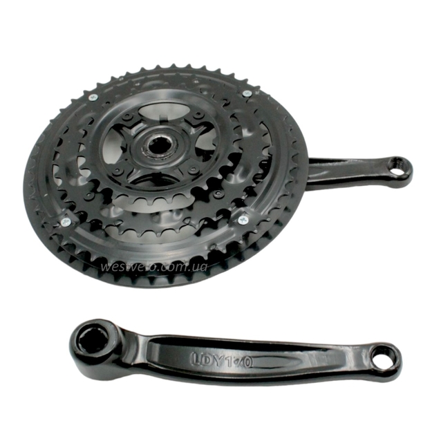 Система шатунів мтв велика NІCO NSS-3001 чорна (28/38/48Т) L-170мм. фото westvelo.com