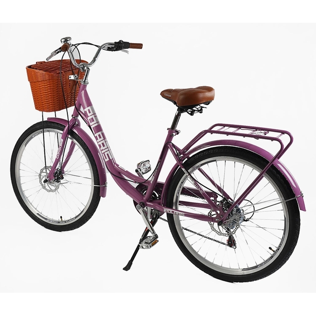 Міський велосипед 26 ST Corso «POLARIS» PS-91606 сталь 16,5", (к-т SHIMANO) рожевий (+к/к/б) фото westvelo.com