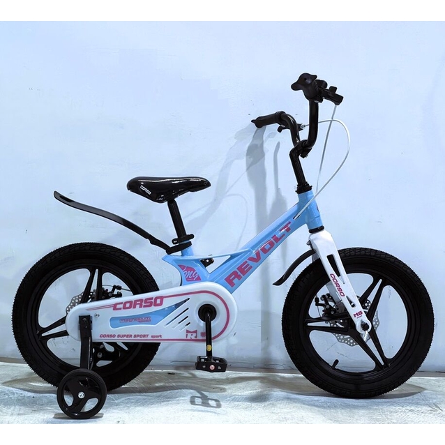 Дитячий велосипед 16 MG Corso «REVOLT» RV-16906, магнієва рама, блакитно-білий фото westvelo.com