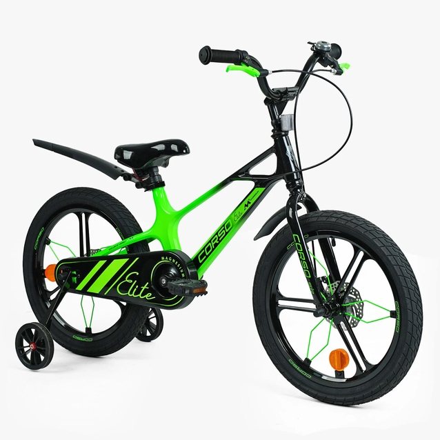 Дитячий велосипед 18 MG Corso «ELITE» ELT-18426, магнієва рама, салатово-чорний фото westvelo.com