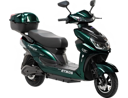 Електроскутер Corso «ATMOS» TS-650326, двигун 2000W, акумулятор 72V 35Ah графеновий, зелений, колеса 10" + 1 ящик. акум