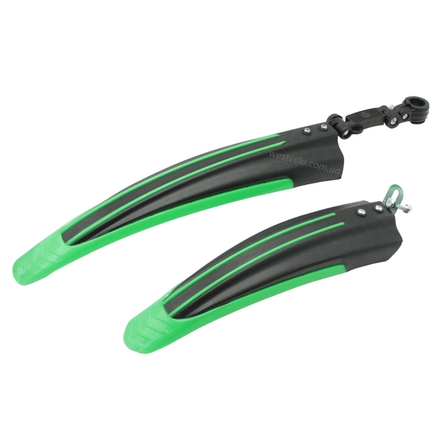 Крила пластик 24-26 кріпл. труба сідла, смуга зелена фото westvelo.com