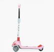 Самокат дитячий 3-х колісний, Skyper JW-62180 рожевий, зі світлом, українське озвучування, складне кермо, музика та підсвічування платформи фото westvelo.com
