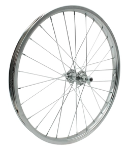 Колесо 20 перед, обід нікель, спиця 2мм, втулка М на віночках,з фліпером.