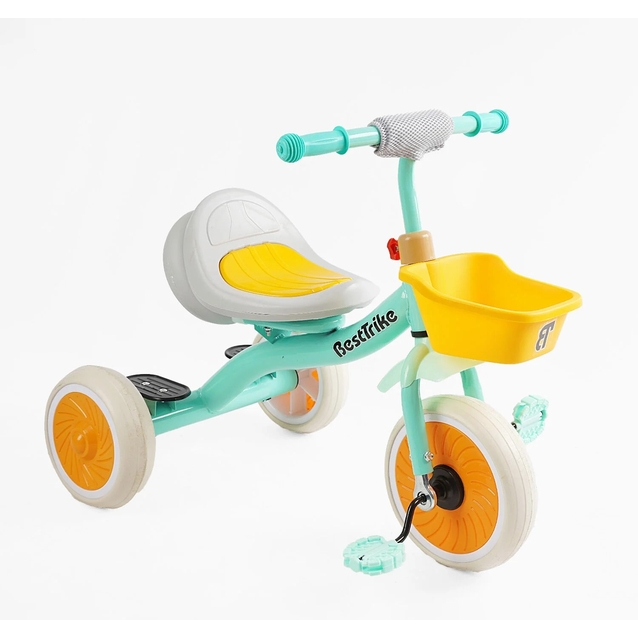 Дитячий велосипед 3-х колісний EVA (піна) Best Trike колеса 10-8, BS-49151 бірюзовий, сталева рама, УКР.ОЗВУЧУВАННЯ, світло, кошик фото westvelo.com