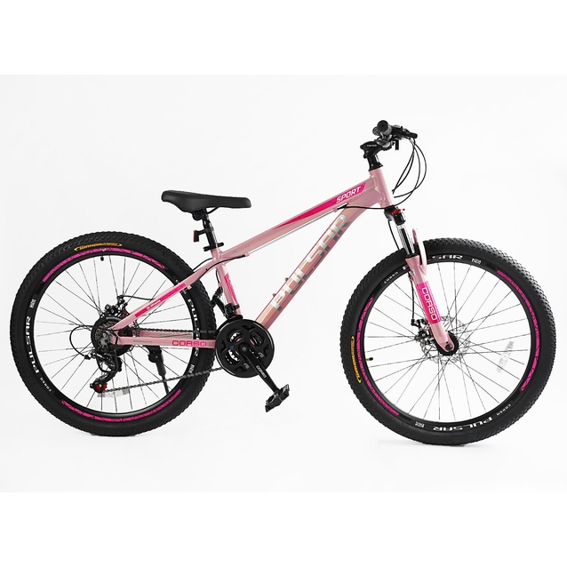 Велосипед 26 AL Corso «PULSAR» PL-26509 алюміній 13", (к-т SHIMANO) рожевий фото westvelo.com
