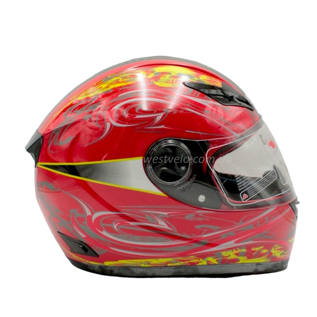 Мото шолом, закритий (XL) "HONZ" Інтеграл OP02, червоний глянцевий фото westvelo.com