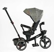 Дитячий велосипед 3-кол з батьківською ручкою, з даш, PU BestTrike «MARCO» 9155/318-82 чорно-сірий, поворотне сидіння, складне кермо, кошик, телескопічна ручка, фара музична фото westvelo.com