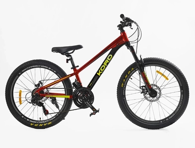 Велосипед 24 AL Corso «KORD» KD-74012 алюміній 11", (к-т SHIMANO) червоно-жовтий