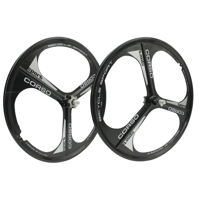 Колеса 24 перед+зад, обода ЛИТІ чорні Corso, втулка на промах, диск 6 болтів фото westvelo.com