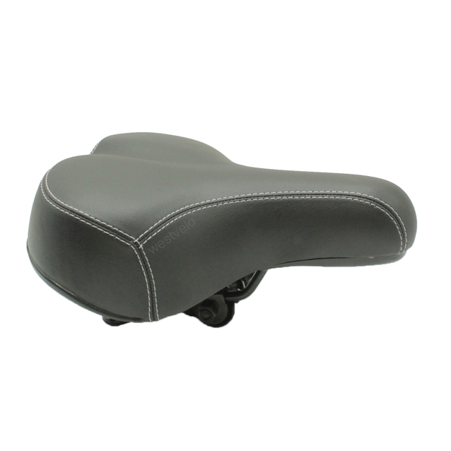 Сідло на пружинах  № 7196 чорне з ниткою фото westvelo.com