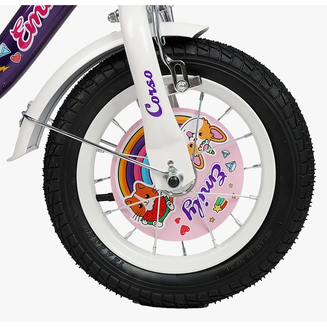 Дитячий велосипед 12 ST Corso «EMILY» ML-62588 фіолетово-рожевий фото westvelo.com