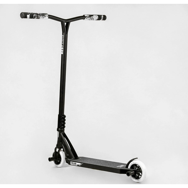 Самокат трюковий Best Scooter «FEAR» МТ-30377 чорний, SCS-система, пеги, AL диск та дека, колеса PU Ø115mm, ширина керма - 58 см фото westvelo.com