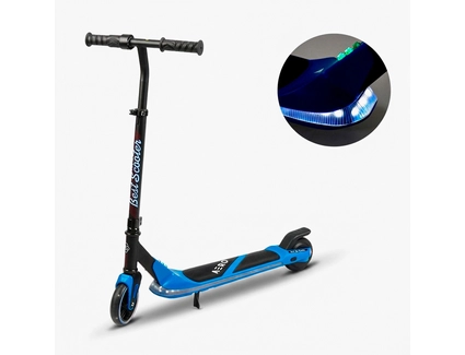 Електросамокат підлітковий Best Scooter 65322 двигун 150W, акумулятор літієвий 21.6V 2.6Ah, синій з підсвічуванням платформи, колеса 6"