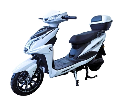 Електроскутер Corso «JOGGERMAX» JM-161952, двигун 1500W, акумулятор 72V 32Ah графеновий, білий, колеса 12/10" + 1 ящик. акум