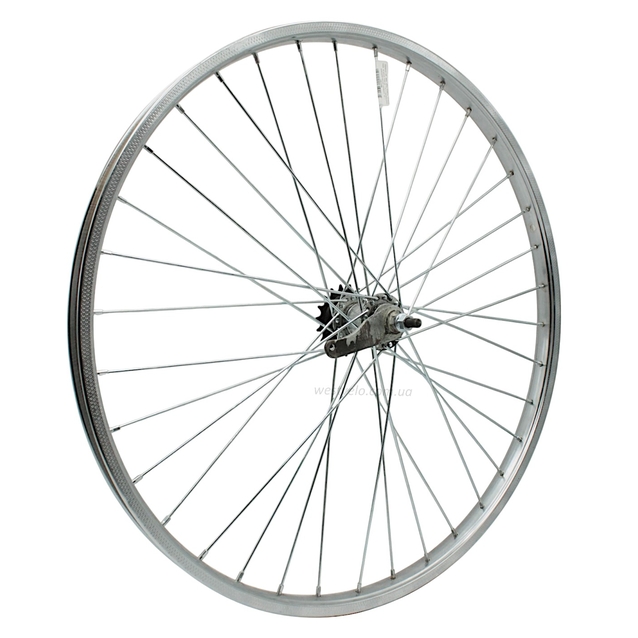 Колесо 28. зад, обід нікель, спиця 3мм, втулка Falcon (Quando) + к-т (зовнішній декоративний дефект вт.) фото westvelo.com