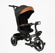 Дитячий велосипед 3-кол з батьківською ручкою, з даш, PU BestTrike «MARCO» 9155/312-51 чорно-коричневий, поворотне сидіння, складне кермо, кошик, телескопічна ручка, фара музична фото westvelo.com
