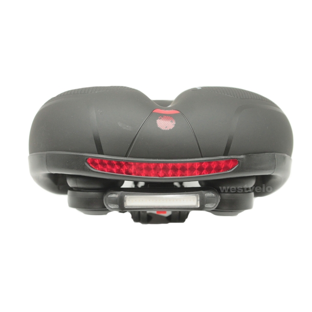 Сідло на демферах з отвором SPORT ACTIVE м'яке + мигалка USB з катафотом фото westvelo.com