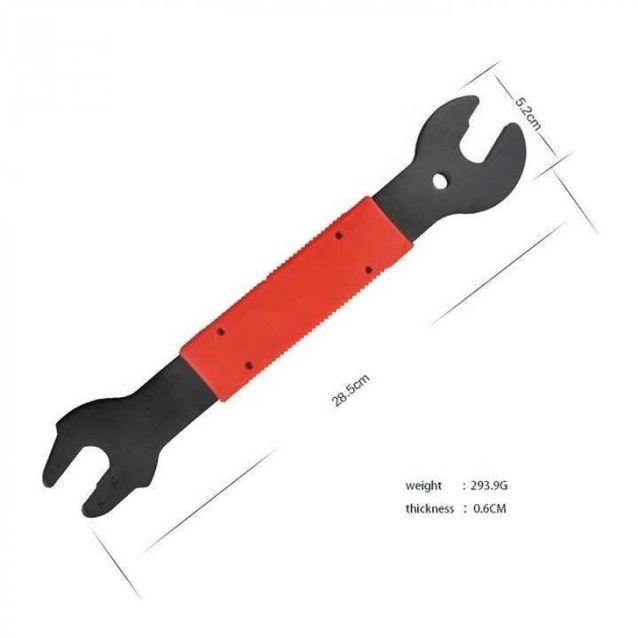 Ключ педальний червоно-чорний якісний PIHU ВТ-2919 фото westvelo.com