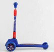 Самокат дитячий 3-х колісний, Best Scooter «SPIDER-MAN» 47359 синій, колеса PU Ø120mm/80mm зі світлом, складне кермо фото westvelo.com