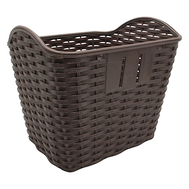 Кошик пластмасовий плетений темно-коричневий фото westvelo.com