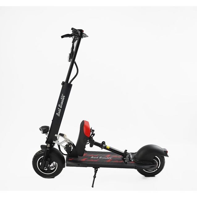 Електросамокат Best Scooter BS-10588 двигун 800W, акумулятор літієвий 48V13Ah з сидінням, колеса надувні 10, чорно-червоний фото westvelo.com