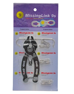 Знімач для зняття, установки замка ланцюга (на блістері) + 3 Замка ланцюга спорт 9s Missing Link