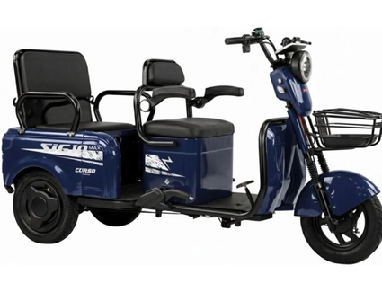 Трицикл Corso «SIG-10 MAX» SM-634082, двигун 1200W, акумулятор 72V 36Ah графеновий, синій + 1 ящик. акум, колеса 10"