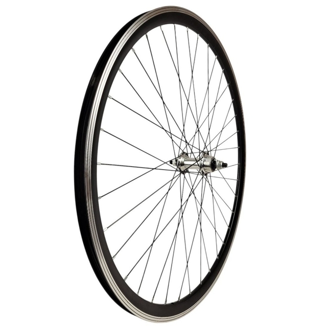 Колесо 28-29 перед, обід 2-ний чорний, втулка AL. на промах, диск різьба, чорна спиця (без назви) фото westvelo.com