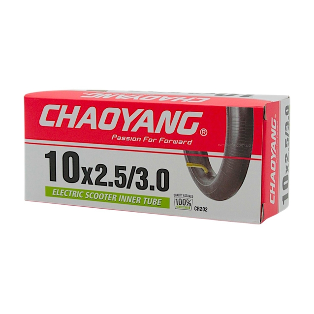Камера 10 кривий ніпель CHAOYANG 2.50/3.00 CR202(60°x90°) (на електросамокат) фото westvelo.com